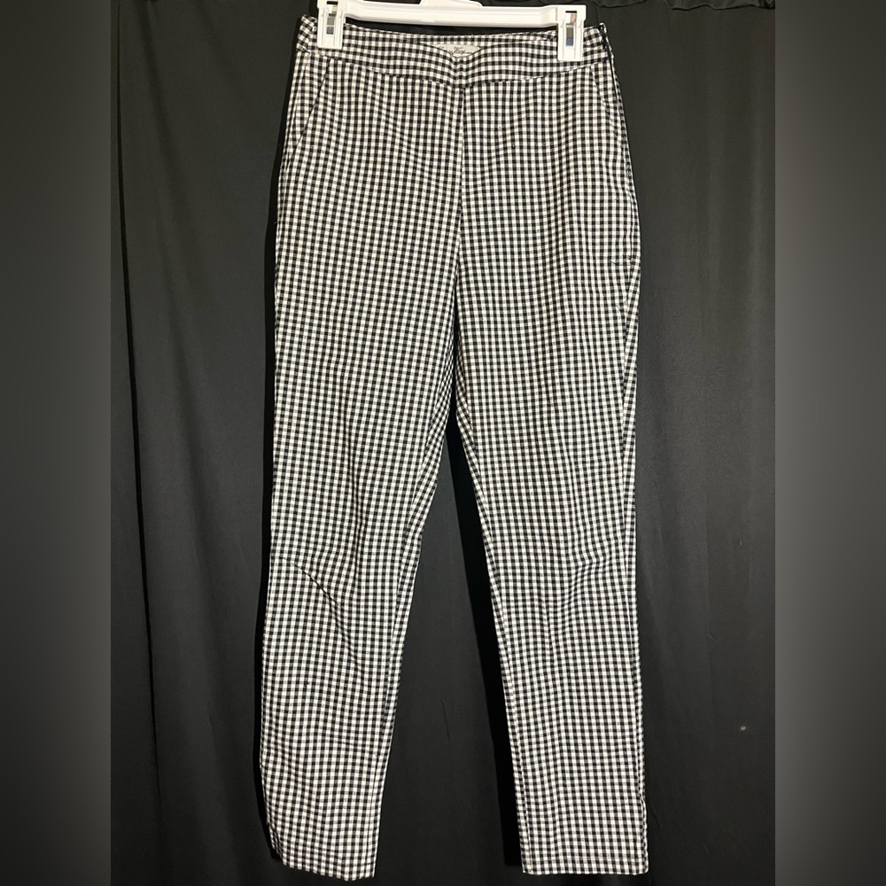 Lucy Wang Black & White Plaid High Rise Pants | Size M